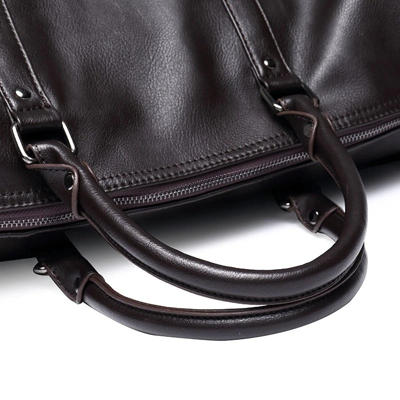 Duffelbag i skinn for herre
