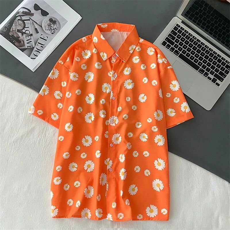 Floral Oversize Polo Shirt