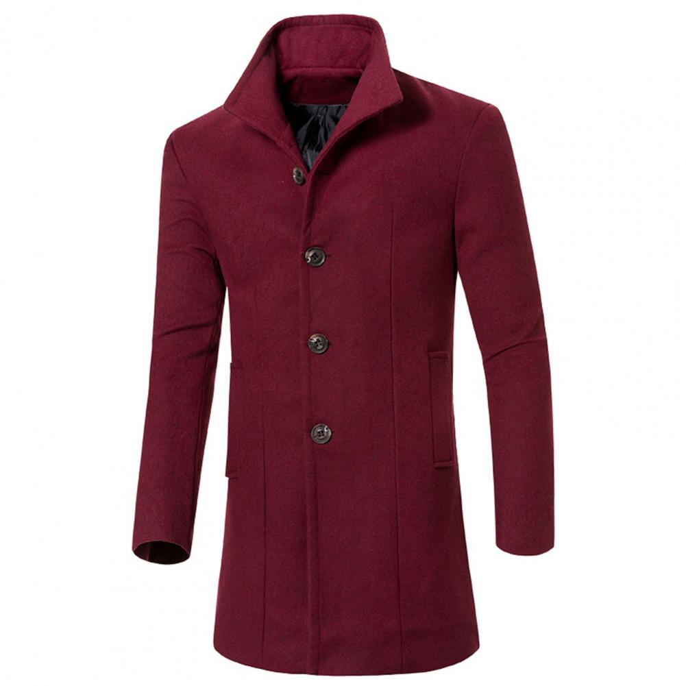 Trenchcoat for menn med ståkrage