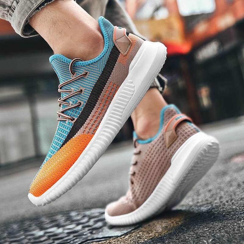 Sneakers i vevd mesh for menn