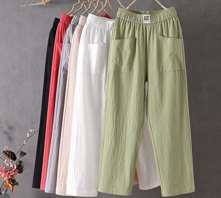 High waisted wide trousers
