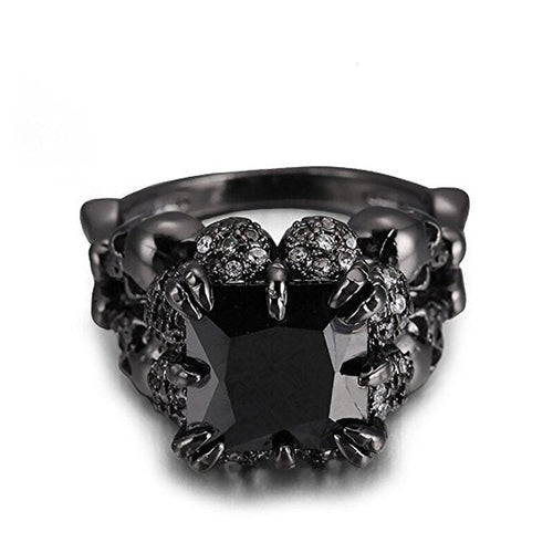 DEMONPRINSESSERING I SORT RHODIUM