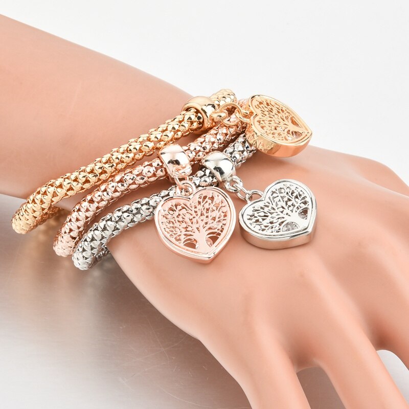 Livets tre-armbånd (hjerteformet)