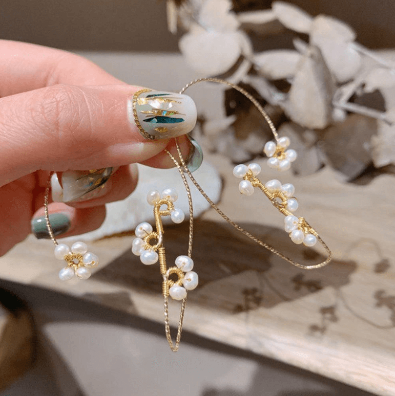 Flower Art Clip Earrings